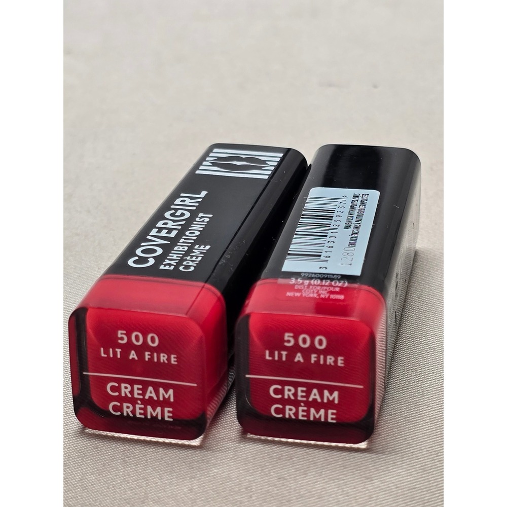 Covergirl 500 Lit A Fire Lipstick Exhibitionist Cream x2 Tubes